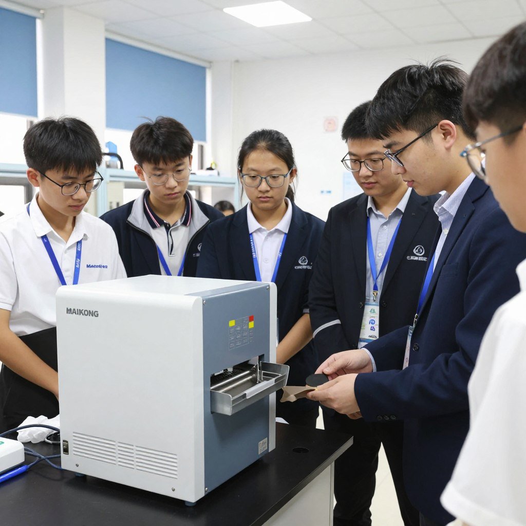 Mini plastic shredder used in educational setting