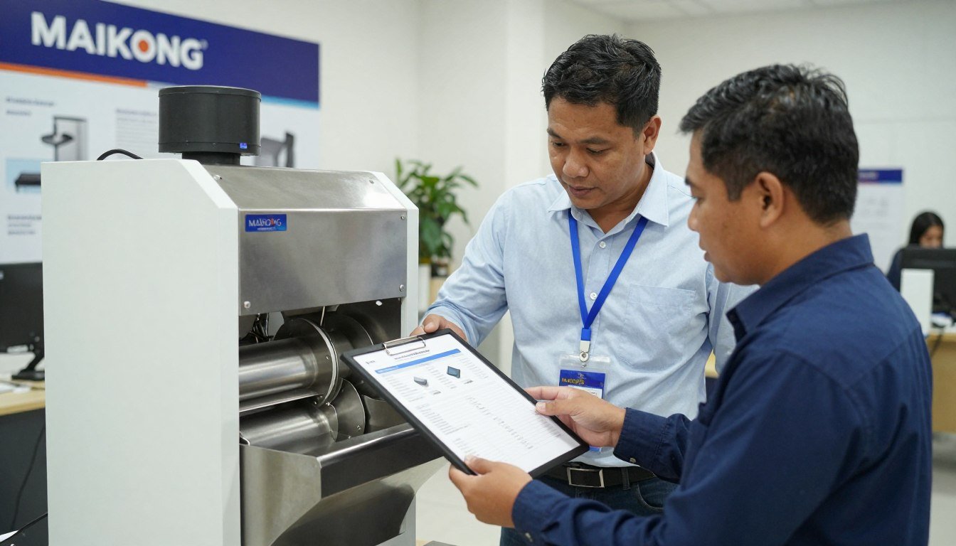 MAIKONG technical consultant helping a Philippine customer select the right industrial shredder MAIKONG technical consultant helping a Philippine customer select the right industrial shredder