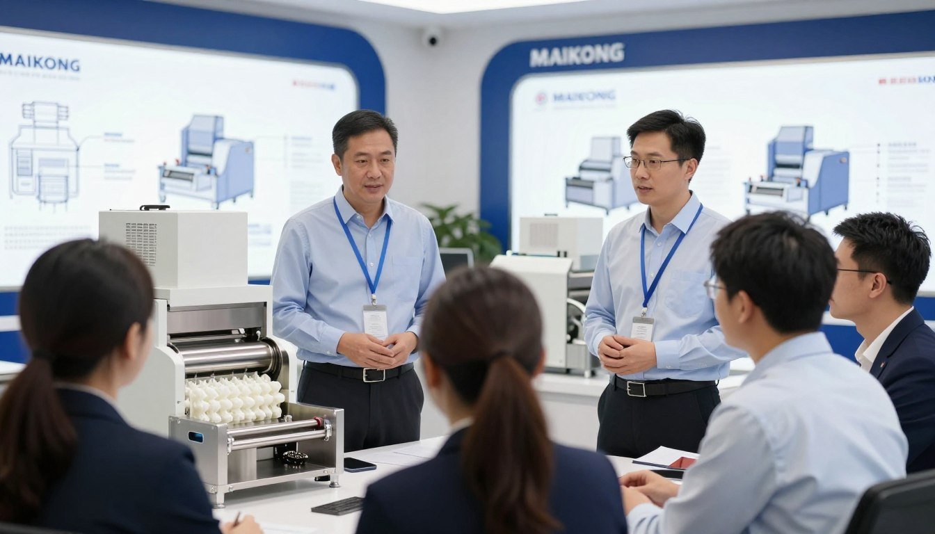 MAIKONG technical team providing consultation on plastic shredder solutions