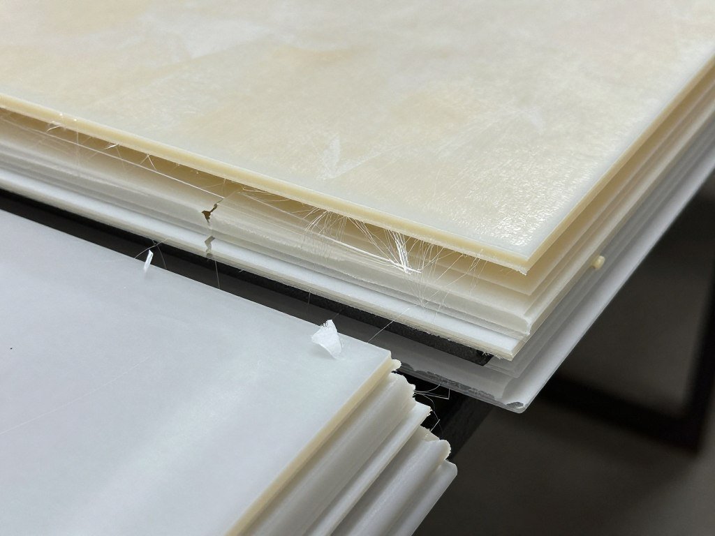 Fiber-reinforced composite plastic materials for shredding