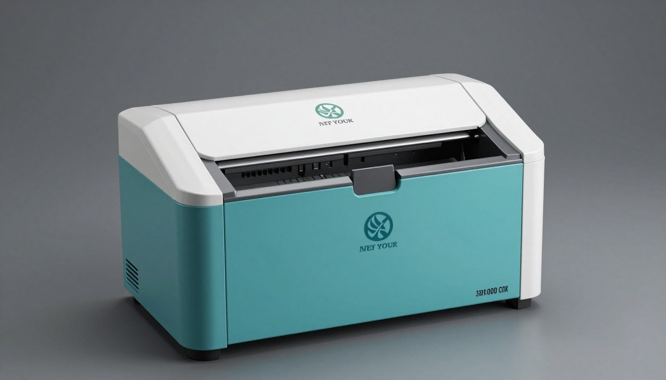 Custom-branded plastic shredder with OEM modifications