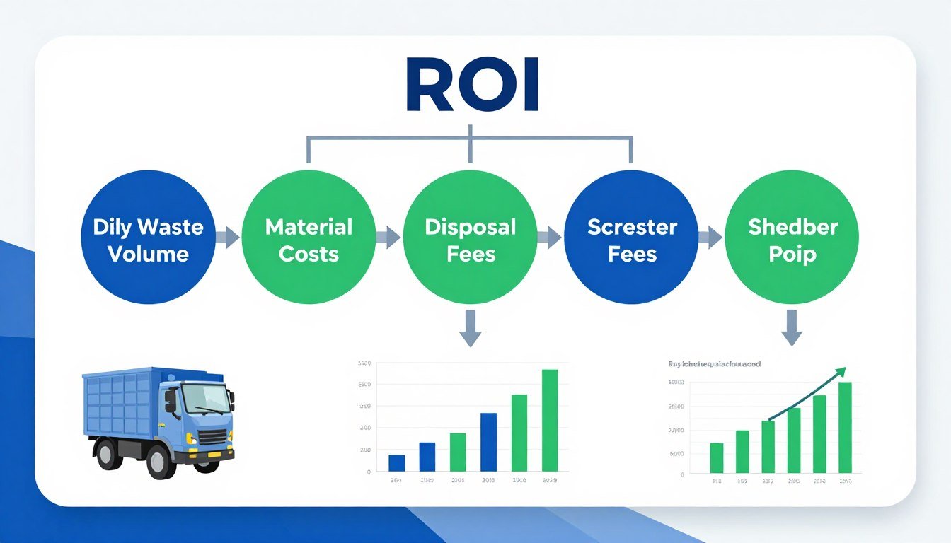 Infographic showing ROI calculation for plastic shredder investment