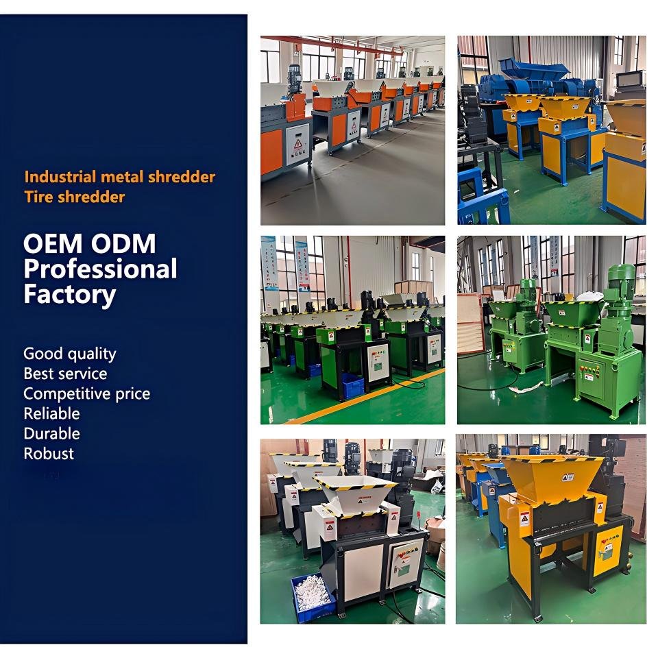 Industrial plastic shredder processing agricultural waste in Philippine banana plantation