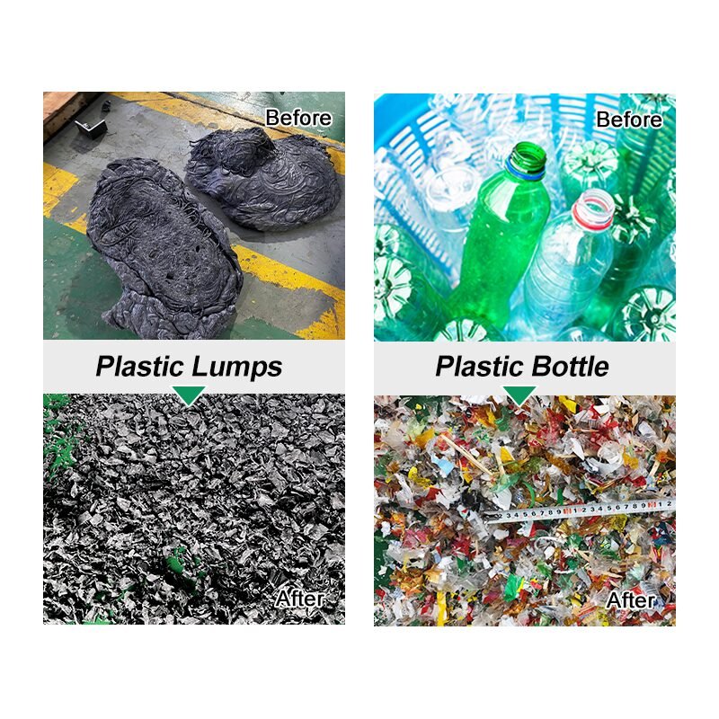 Modern plastic shredder machine in Philippine recycling facility showing industrial equipment processing plastic waste