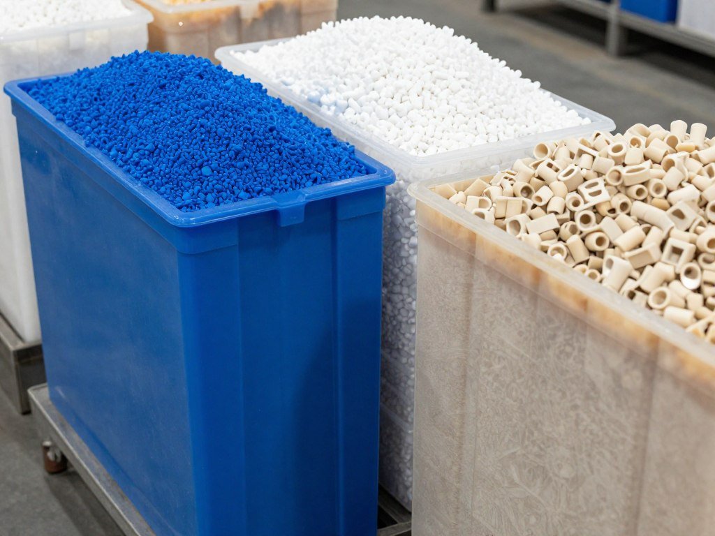 Plastic lumps and purge material from blow molding process