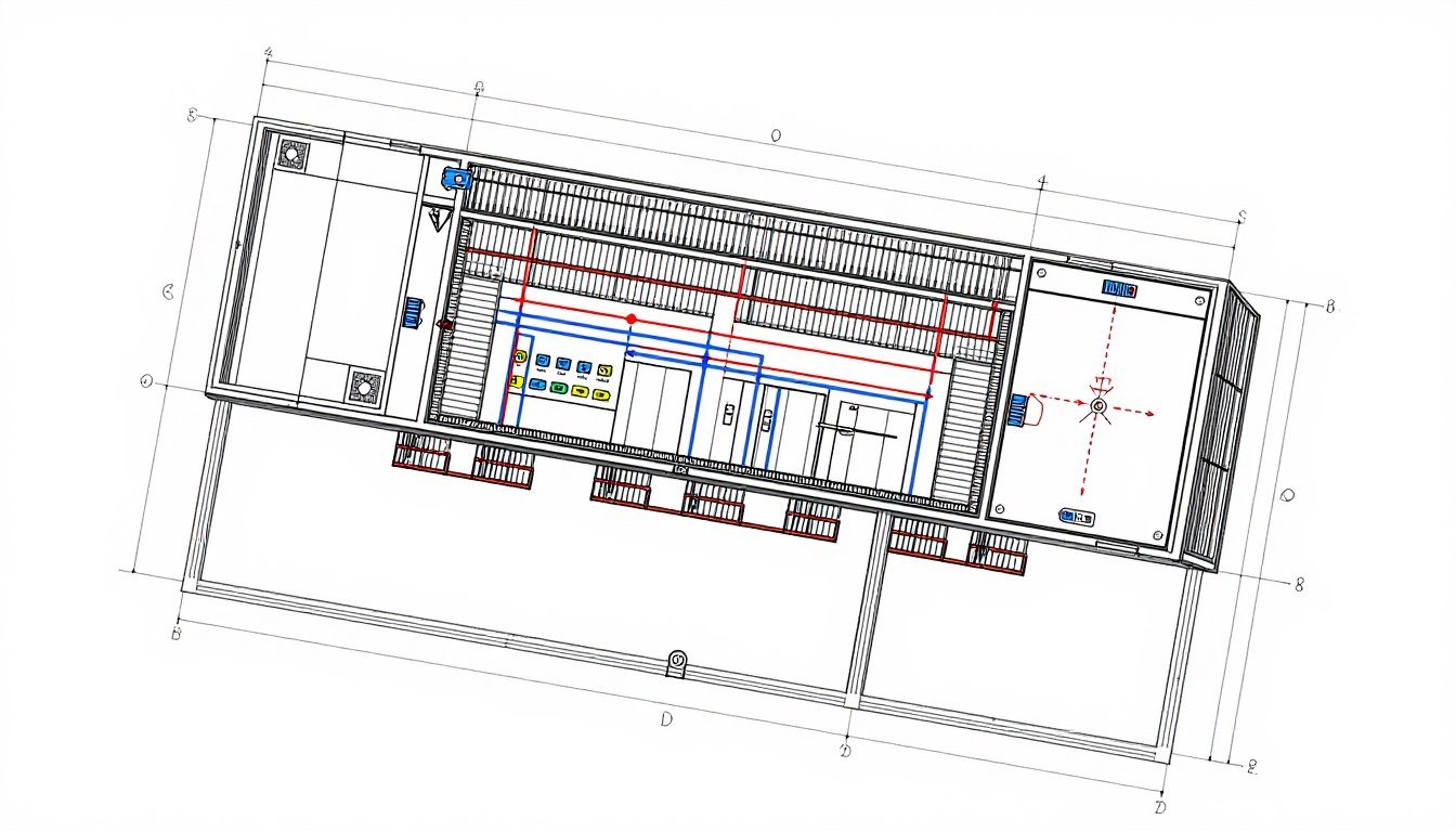 Plastic shredder installation layout diagram with dimensions Plastic shredder installation layout diagram with dimensions